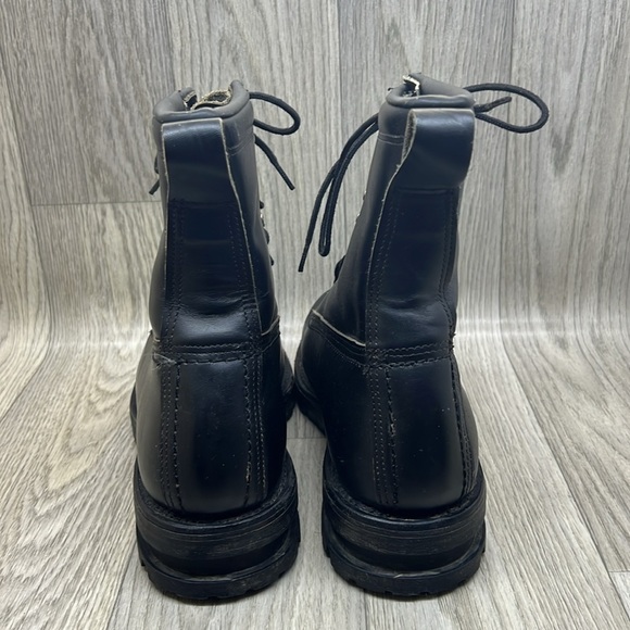 Vibram Black Leather Logger Combat Military Boots main image 4